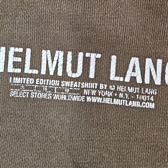 Helmut Lang Limited Edition Brown Pullover Hoodie Small Cotton - Picture 3 of 10
